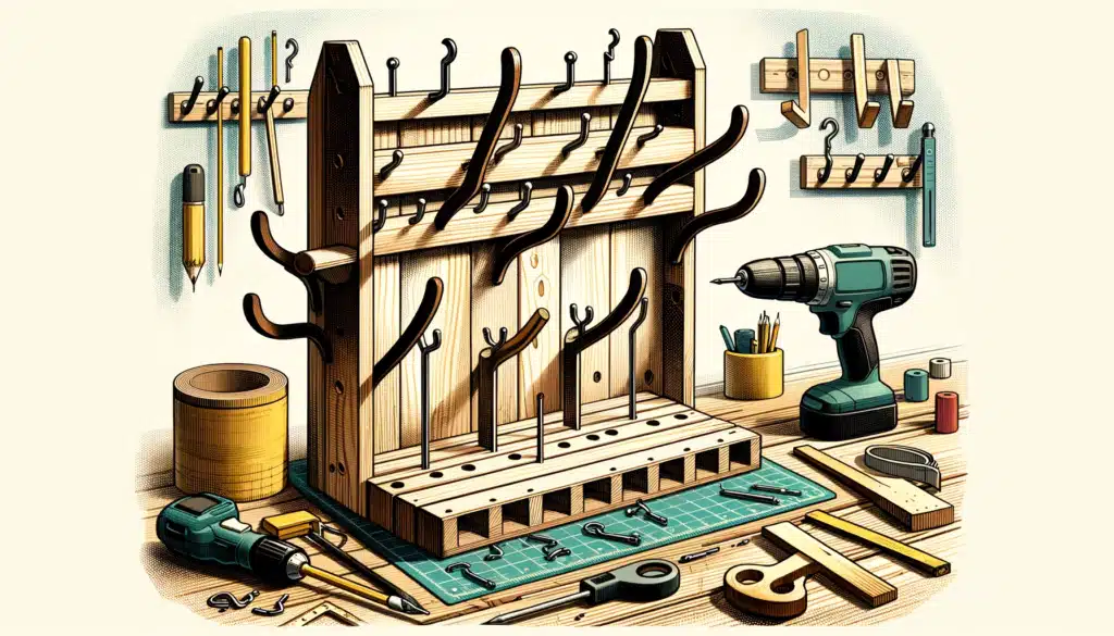 Conception de la structure porte-manteaux bois