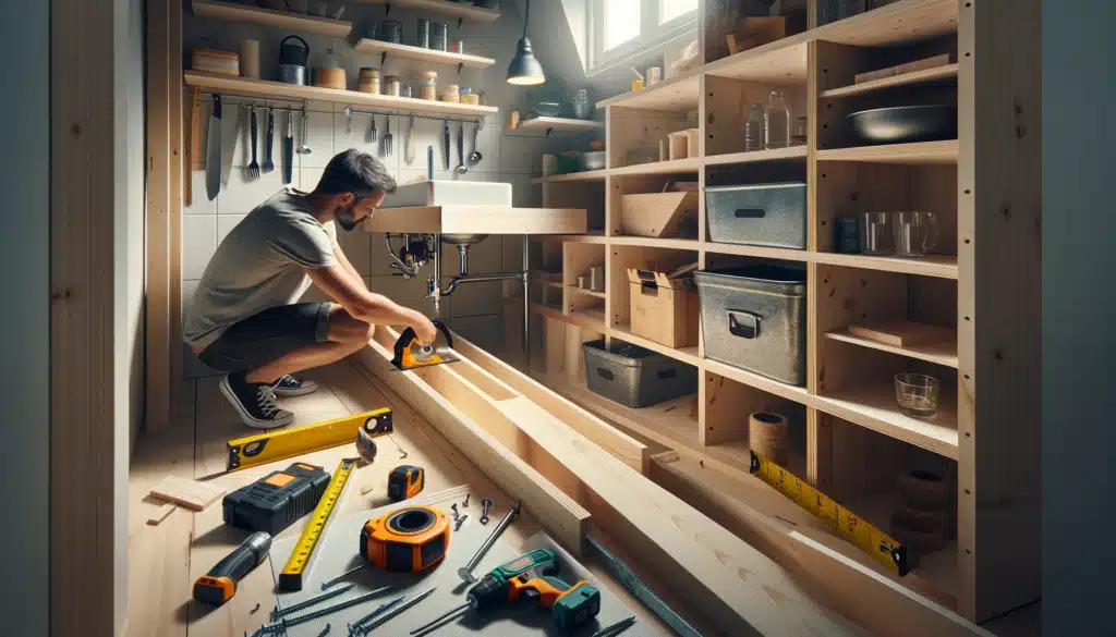 Construction des Étagères Rangement sous evier