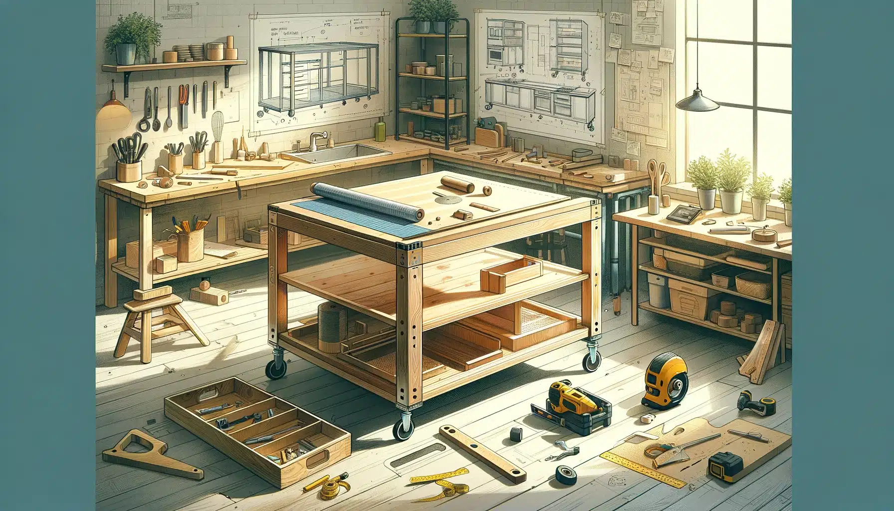 Fabriquer un îlot de cuisine mobile et pratique