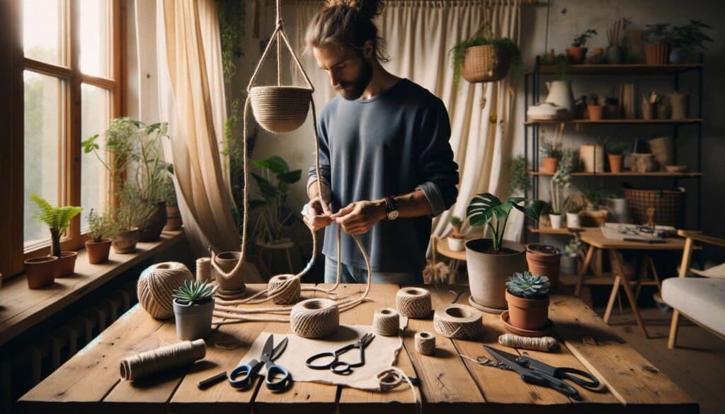 Suspension pour Plantes en Corde